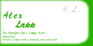 alex lapp business card